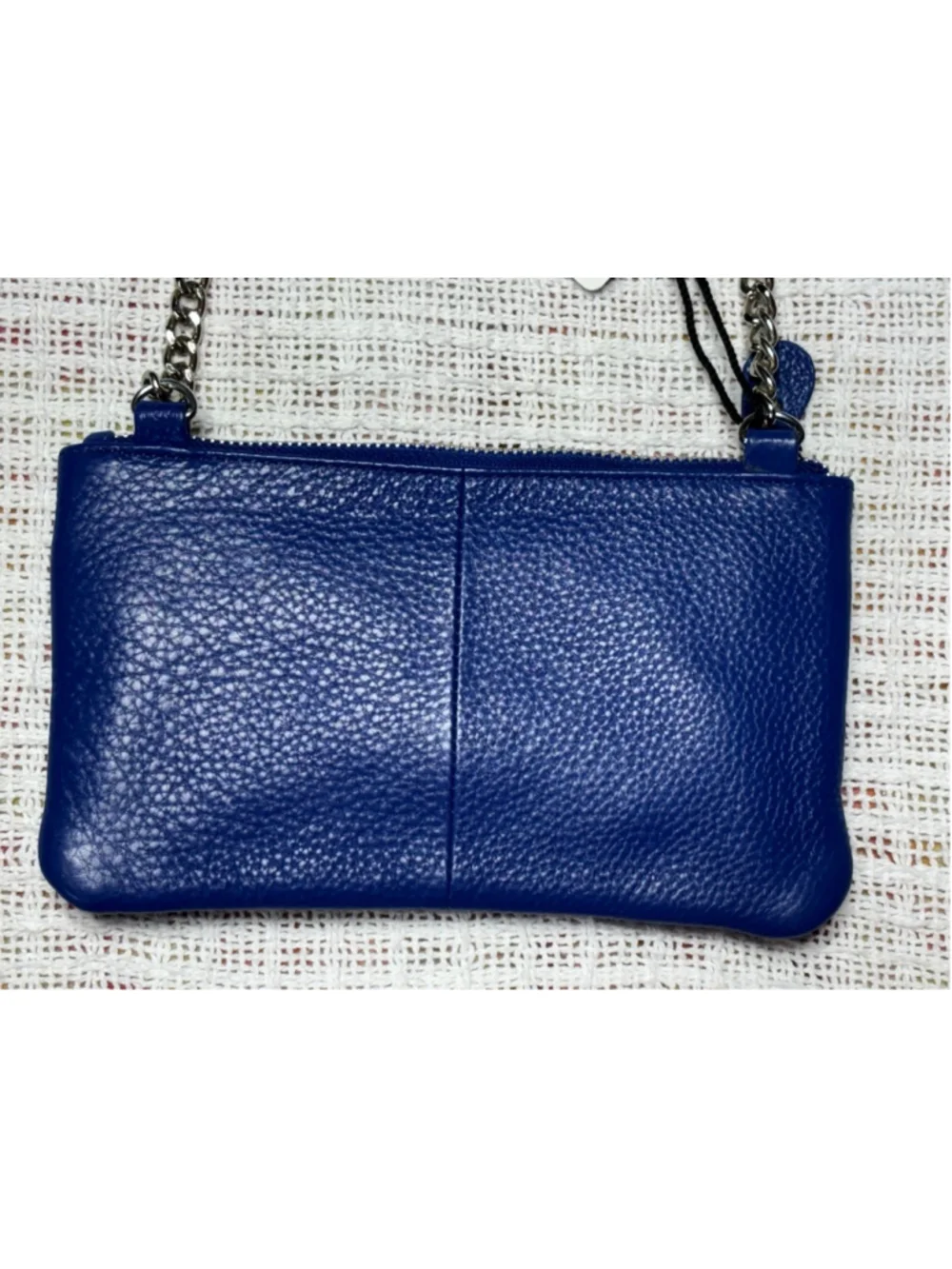 NEWAGE Genuine pebbled Leather Royal Blue Mini Crossbody Bag NWT